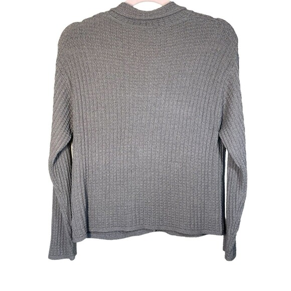 MARGARET O'LEARY Tan  knit button front cardigan sweater sz M Pockets Collar‎ - Picture 2 of 9